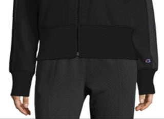 Moletom com capuz feminino Champion Herringbone Fitness, preto, tamanho médio