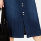 Saia jeans feminina estilo &amp; co azul tamanho 4 petite