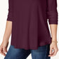Blusa feminina de gola alta JM Collection vermelha tamanho X-S
