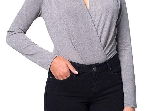 Body feminino Kit + Sky Glitter Party cinza tamanho grande