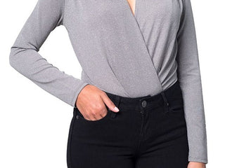 Body feminino Kit + Sky Glitter Party cinza tamanho grande