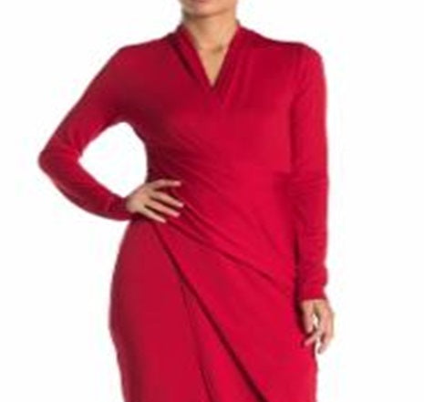 Vestido de malha Bret feminino Rachel Roy, vermelho, tamanho pequeno