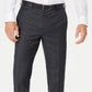 Calça de terno listrada elástica ultraflex clássica masculina Lauren Ralph Lauren, tamanho 44x30, preta