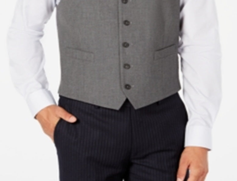 Jaqueta masculina com cinto Ryan Seacrest Distinction cinza tamanho grande