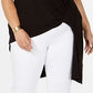 Alfani Feminino Plus Hi-Low Side Knot Top Preto Tamanho 3X