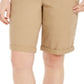 Bermuda feminina com punho estilo &amp; co, marrom, tamanho 8