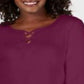 Blusa feminina Karen Scott de algodão com acabamento cruzado, roxa, tamanho P