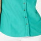 Charter Club Blusa feminina turquesa sem mangas com botões, tamanho 8, pequena