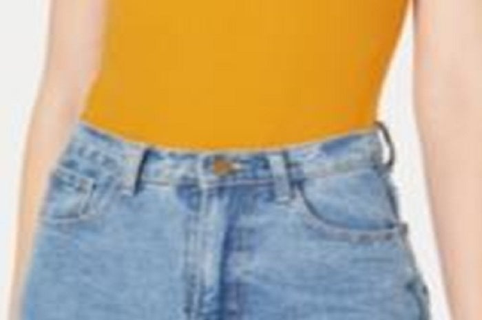 Body feminino Bar III com decote quadrado, amarelo, tamanho extragrande