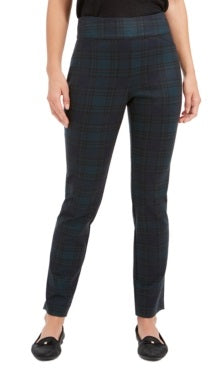 Calça xadrez feminina Charter Club, verde, tamanho 8