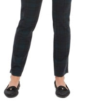 Charter Club Women's  Plaid Pull-on Pants Green Size 8