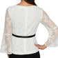 Alex Evenings Top de renda com amarração na cintura feminino, branco, tamanho grande