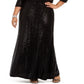 Vestido longo feminino Calvin Klein com manga 3/4, preto, tamanho 24W