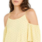 Blusa feminina estampada com ombros descobertos da INC International Concepts, amarela, tamanho M