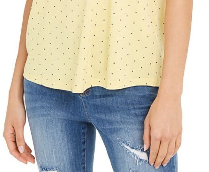 Blusa feminina estampada com ombros descobertos da INC International Concepts, amarela, tamanho M