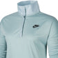 Camiseta de corrida Nike Air Half Zip feminina, verde, tamanho XS