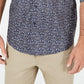 Camisa masculina de algodão com estampa de tapeçaria Tasso Elba, azul, tamanho médio