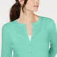 Cardigan texturizado pequeno feminino Charter Club, verde pequeno XS
