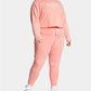 Moletom Nike Plus Sportswear feminino de algodão, curto, rosa, tamanho 3X