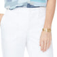 Calça chino jeans feminina NYDJ, cintura alta, reta, tornozelo, branca, tamanho 6