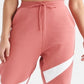 Calça de moletom Nike Swoosh Pant BB Fleece feminina rosa tamanho GG