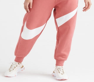 Calça de moletom Nike Swoosh Pant BB Fleece feminina rosa tamanho GG