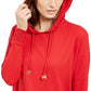 Michael Kors Moletom com capuz feminino ombro caído vermelho tamanho pequeno pequeno