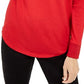 Michael Kors Moletom com capuz feminino ombro caído vermelho tamanho pequeno pequeno