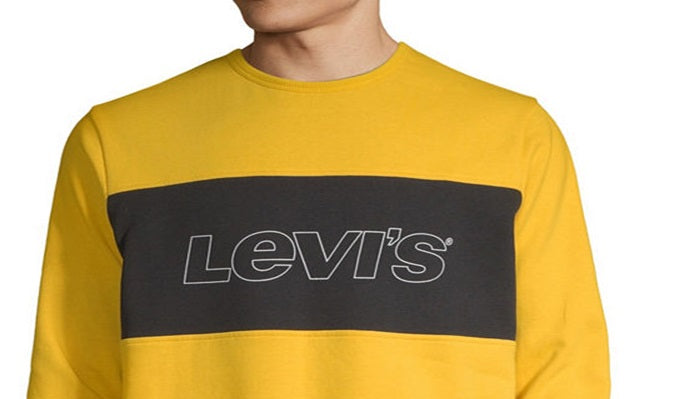 Moletom Levi's Masculino Manga Longa Fleece Grande Amarelo Tamanho Grande