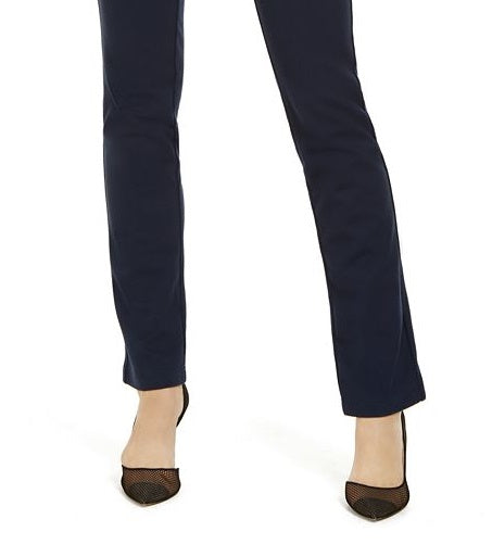 Calça feminina com bolso e zíper INC International Concepts, azul, tamanho 8
