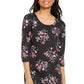 Vestido feminino Karen Scott com estampa floral, preto, tamanho P