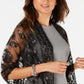 INC International Concepts Feminino Floral Lantejoulas Mesh Wrap Preto Tamanho Regular