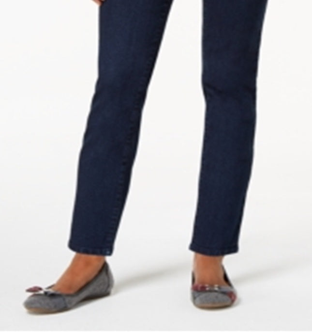 Calça jeans feminina Charter Club Petite Pull-on Slim Leg Azul Tamanho 12 P