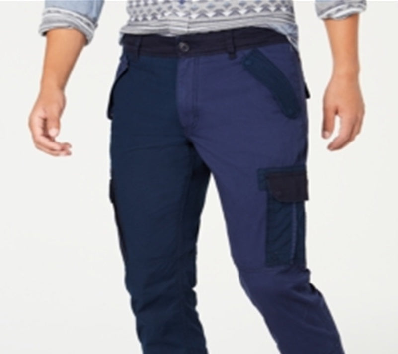Calça cargo masculina American Rag Blocked, azul, tamanho 32x30
