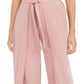 Calça feminina Bar III com amarração frontal e perna larga, rosa, tamanho XXS