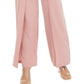 Calça feminina Bar III com amarração frontal e perna larga, rosa, tamanho XXS