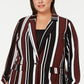 Blazer feminino Alfani Plus listrado de um botão para negócios, marrom, tamanho 1X