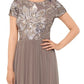 Vestido de noite longo com lantejoulas e manga curta, decote em joia, tamanho 12, da Betsy Adam, feminino