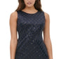 Vestido curto feminino Tommy Hilfiger com lantejoulas, azul, tamanho 12 P