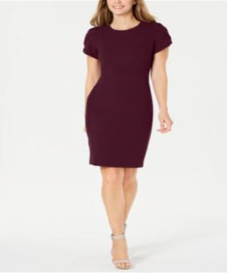Vestido Calvin Klein Feminino Liso Bainha Roxo Tamanho 12