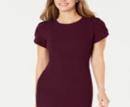 Vestido Calvin Klein Feminino Liso Bainha Roxo Tamanho 12