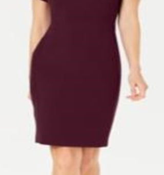 Vestido Calvin Klein Feminino Liso Bainha Roxo Tamanho 12