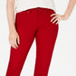 Jeans feminino estilo &amp; co com controle de barriga e perna reta, vermelho, tamanho 4