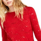 Blusa feminina Michael Kors com lantejoulas e jacquard vermelha, tamanho M