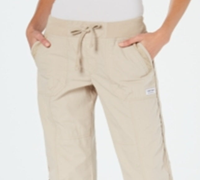 Calça Capri Feminina Calvin Klein Roll Tab Performance Marrom Tamanho P
