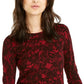 Suéter feminino Michael Kors com estampa de renda, vermelho, tamanho G