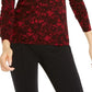 Suéter feminino Michael Kors com estampa de renda, vermelho, tamanho G