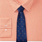Conjunto de camisa social xadrez slim fit elástica e fácil de cuidar Nick Graham para homens e gravata com bolinhas laranja, tamanho M