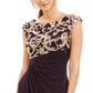 Vestido tubinho sem mangas com drapeado lateral feminino conectado, roxo, tamanho 8 pequeno
