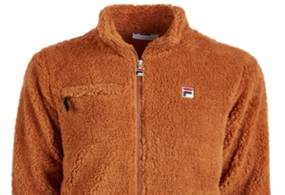 Jaqueta Fila Masculina com Zíper e Logo Gráfico Marrom Tamanho X-G